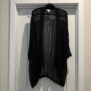 Black Open-Knit Women's Sweater